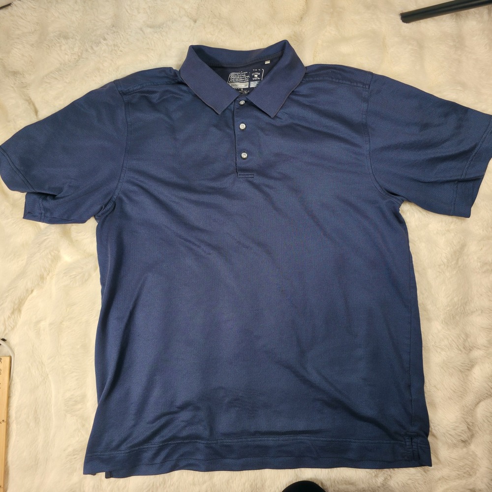 Cutter & Buck Polo Shirt Mens XXL Navy‎ Excellent DryTec Luxe Herringbone